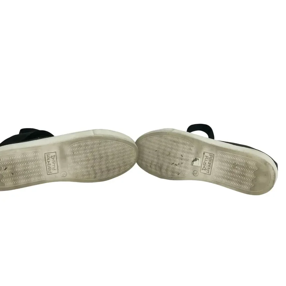 Dirty Laundry Women's Platform Sneakers Ribbon Lace Up Gray Black Size 7